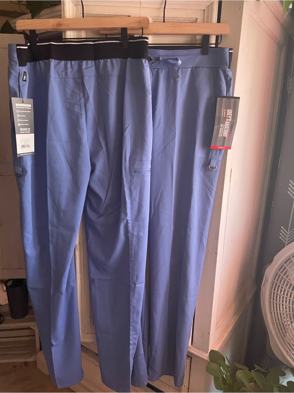 Barco Uniforms Two-Pair Women’s scrub Pants —  Ceil Blue Med Tall